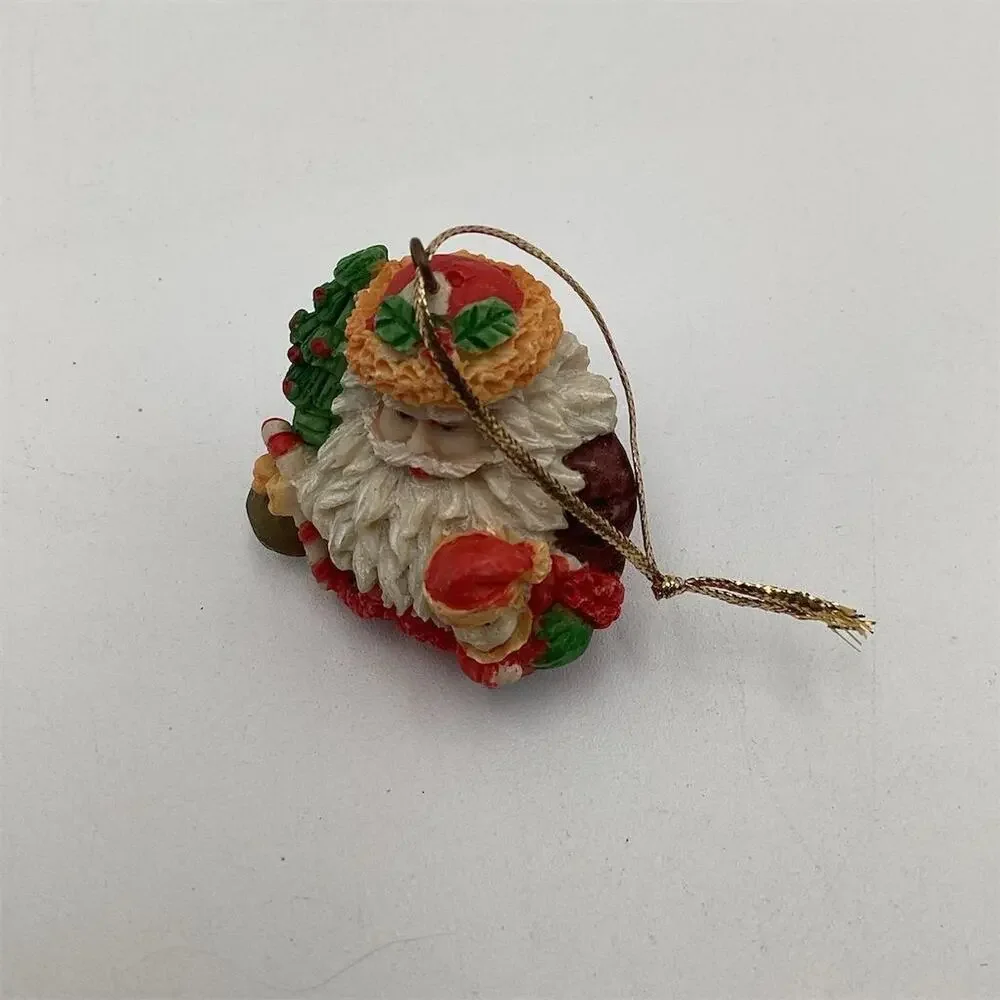 Set of 5 Vintage Santa Claus Christmas‎ Ornaments Multicolor 2”